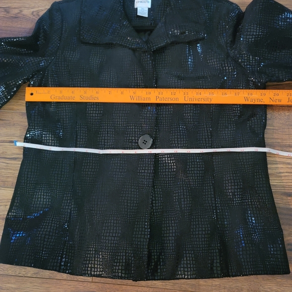CHICO'S leather jacket/blazer sz 1 - Picture 9 of 9